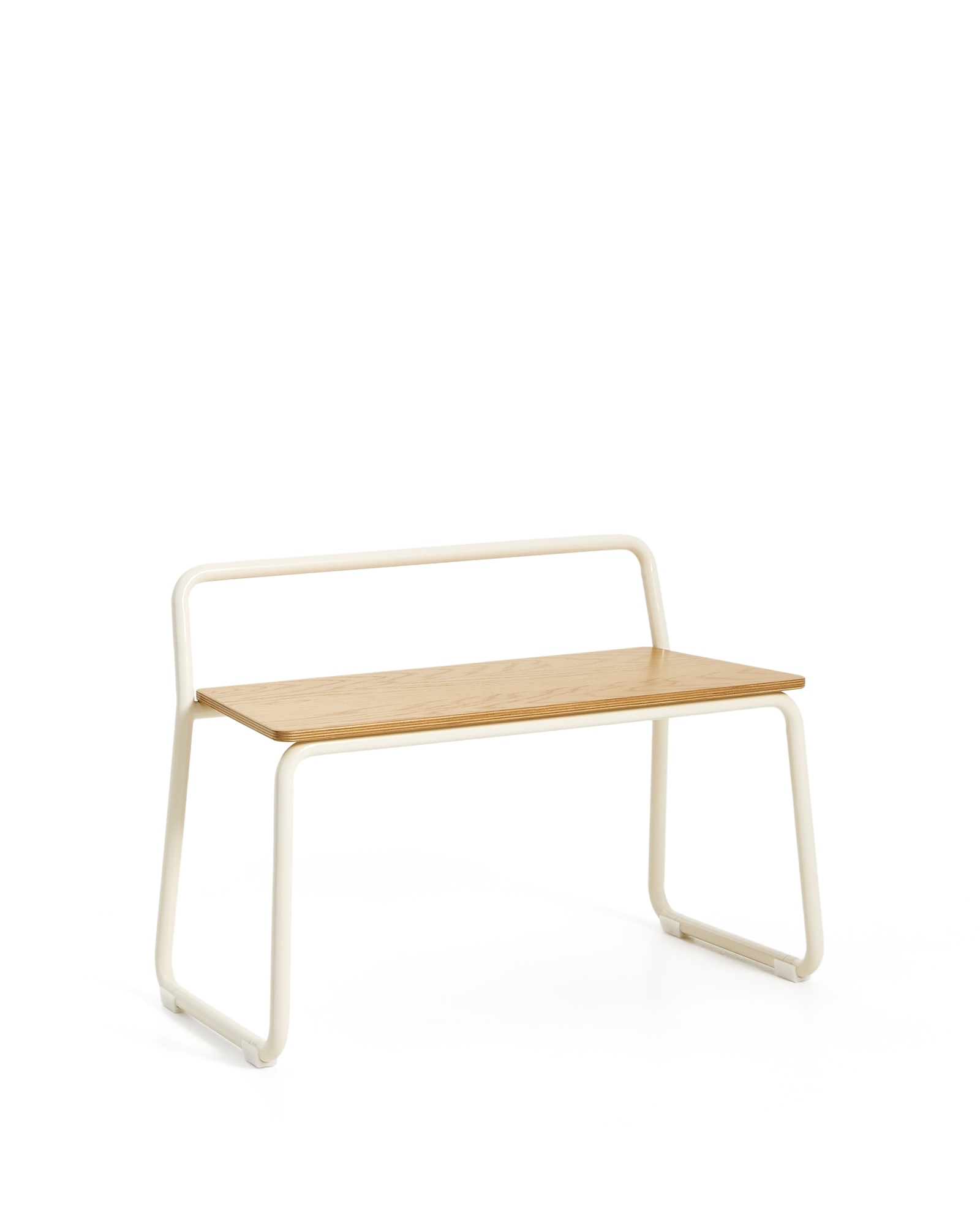 Скамейка из ясеневого шпона Tinn с бежевой металлической конструкцией, 75 см La Forma (ex Julia Grup)