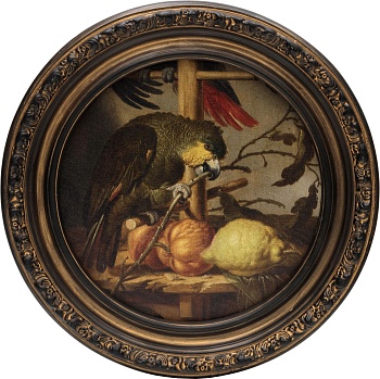 Картина в раме Попугай, масло, под старину Glasar 28-321