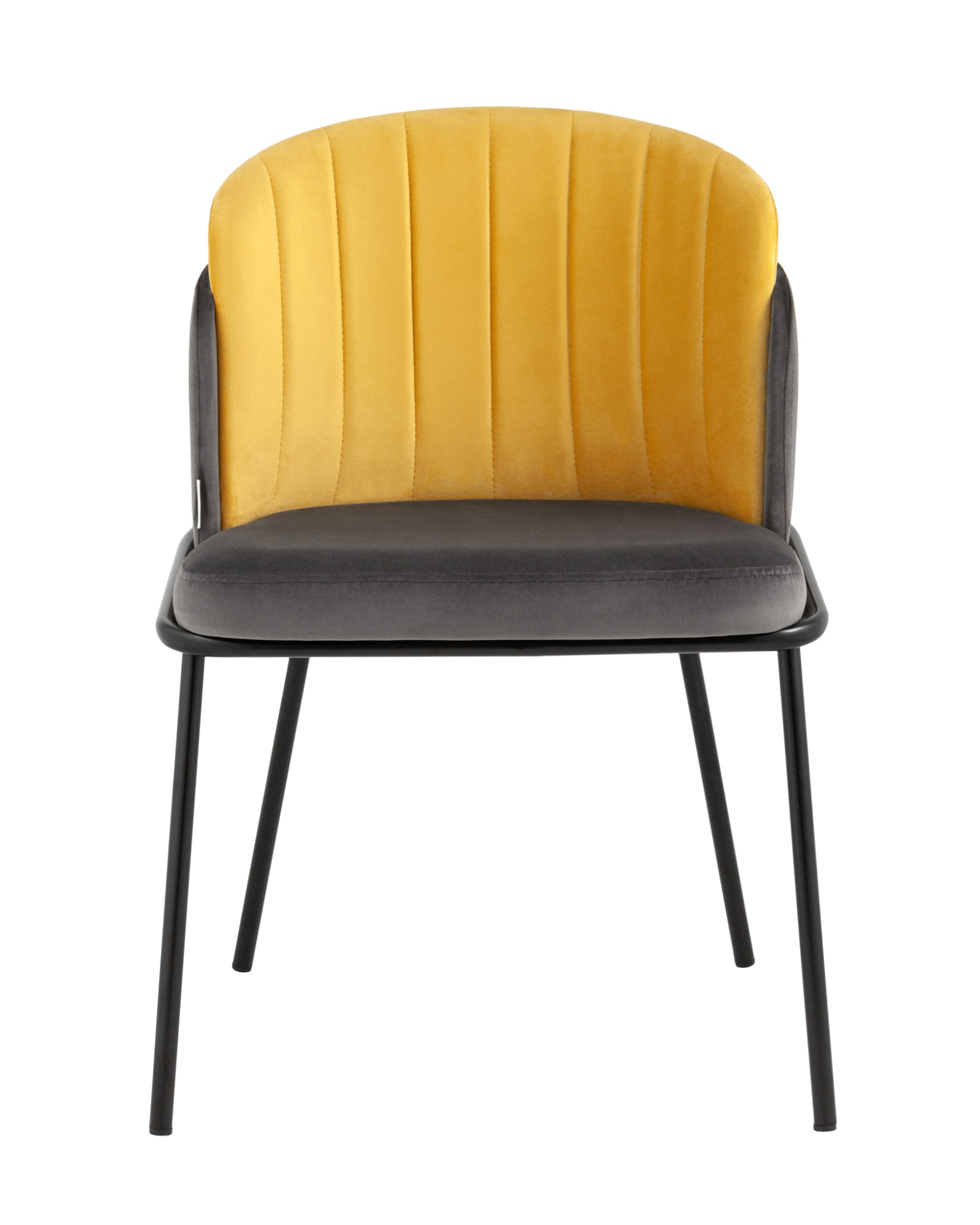 Стул Дабл велюр тёмно-серый с оранжевой вставкой Stool Group