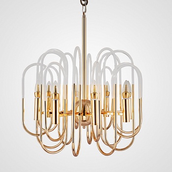Люстра BRASS AND GLASS LOOP CHANDELIER D60 by ImperiumLoft