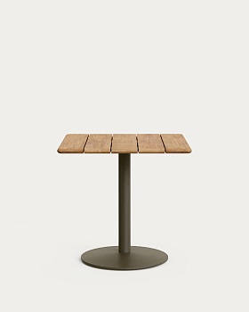 Уличный стол Esilda из акации и зелёной стали 80х80 см La Forma (ex Julia Grup)