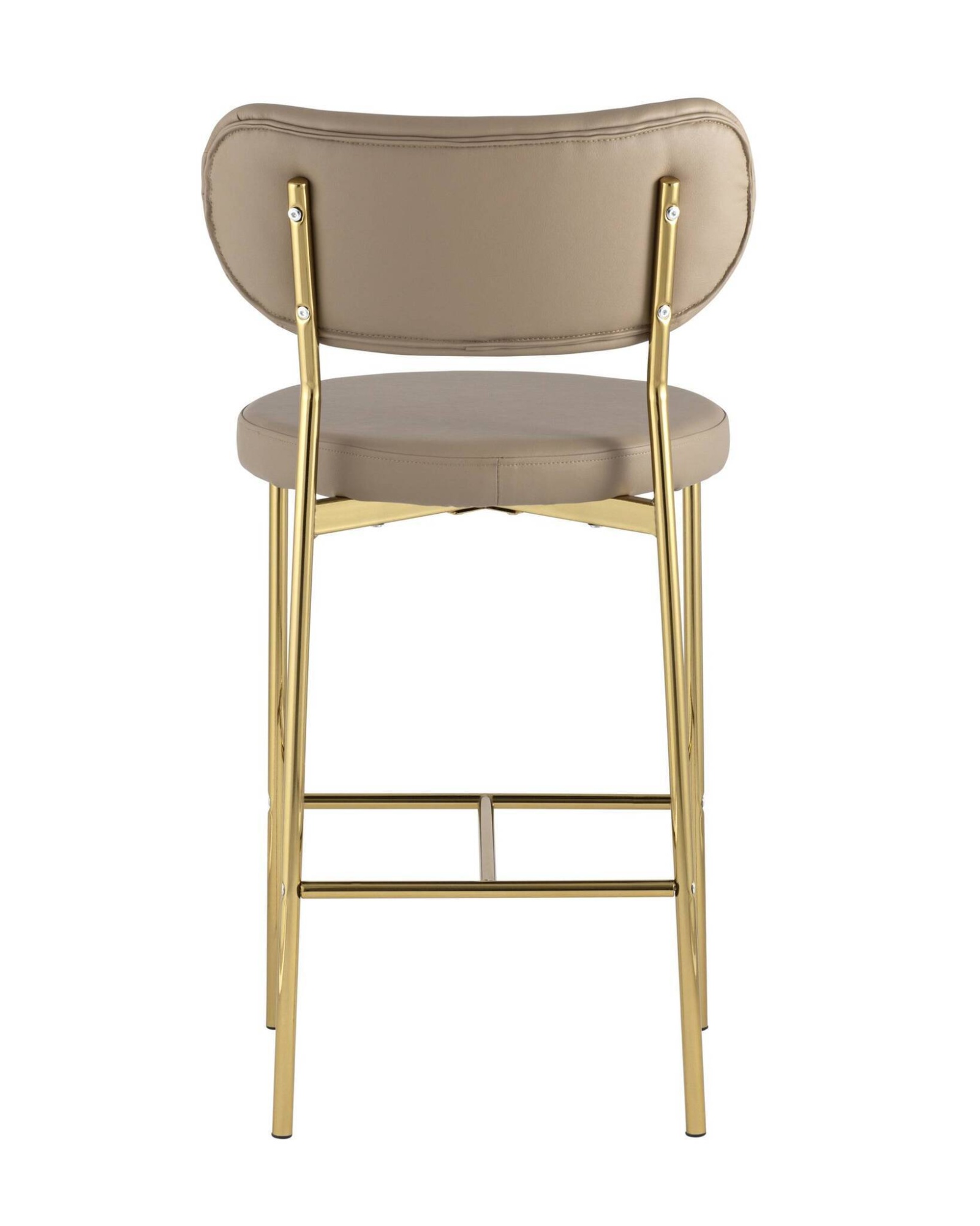 Стул полубарный Барбара экокожа бежевая золотые ножки Stool Group