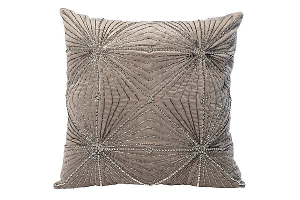 Подушка декоративная с бисером "Лучи" серебро Garda Decor 70SW-20306