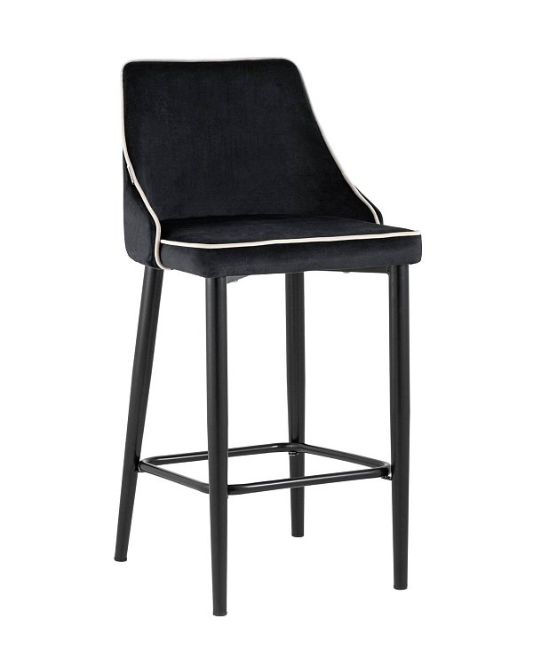 Стул полубарный Коби велюр черный Stool Group