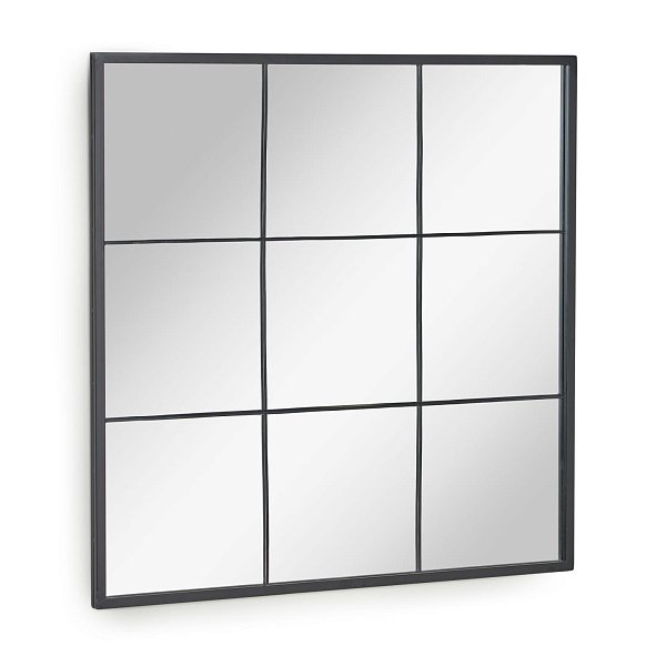Зеркало настенное Ulrica черное металлическое 80 x 80 см La Forma 102144