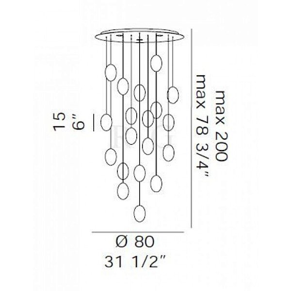Подвесной светильник De Majo PRO-SECCO LIGHTDROPS 80