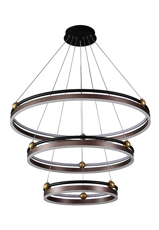 Люстра Crystal Lux FERNANDO SP158W LED D400+600+800 COFFEE/BLACK
