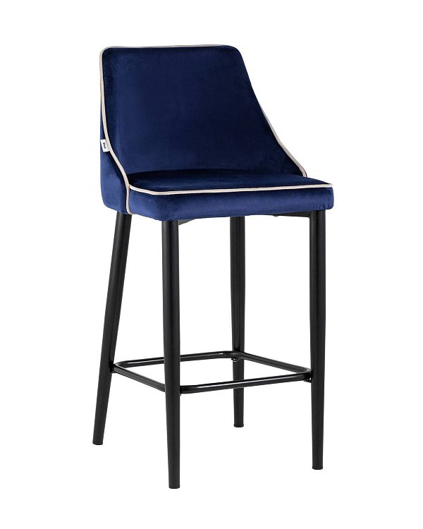 Стул полубарный Коби велюр синий Stool Group