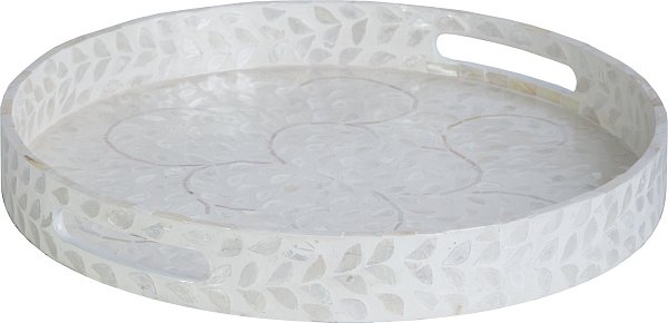 Поднос декоративный с отделкой раковинами устриц Glasar 67-026/1