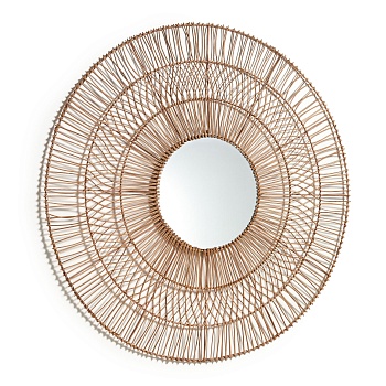 Viviana Зеркало из ротанга с натуральной отделкой Ø 110 см La Forma (ex Julia Grup)