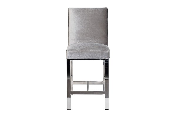 Стул барный велюровый светло-серый/хром Garda Decor GY-C8121-LGR