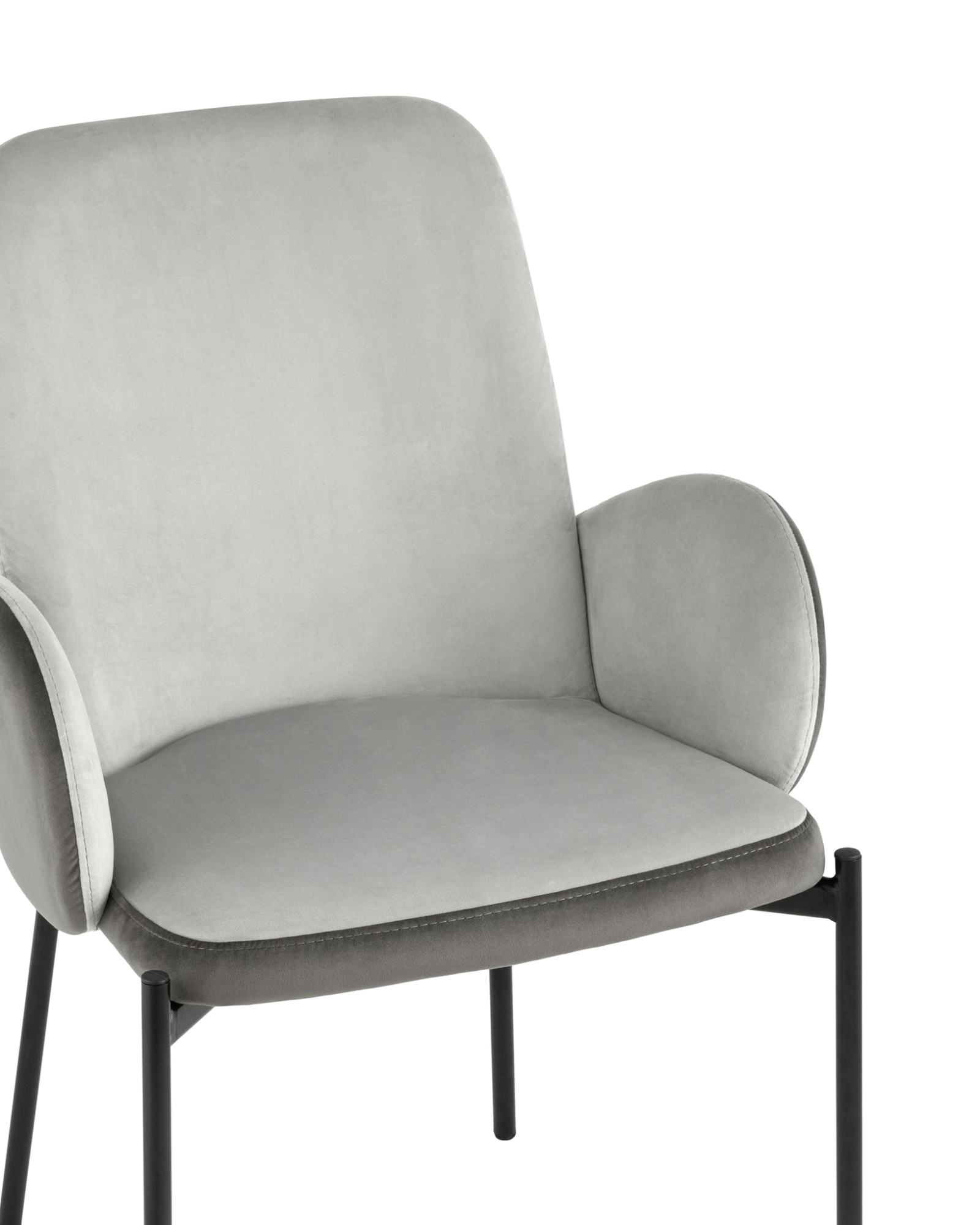 Стул Дивора велюр светло-серый с темно-серой спинкой Stool Group