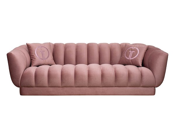 Диван Fabio трехместный велюровый розовый Garda Decor FABIO-3-1K-РОЗОВЫЙ-Colton 007-ROS