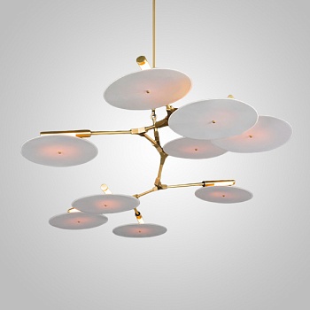 Люстра White Disc 9 ламп by ImperiumLoft