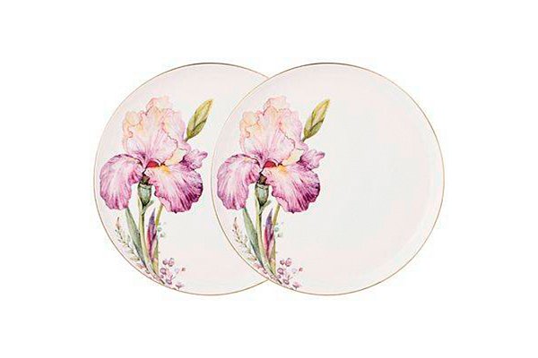 Набор из 2х закусочных тарелок "Ирисы" 20,5 см Garda Decor 590-352