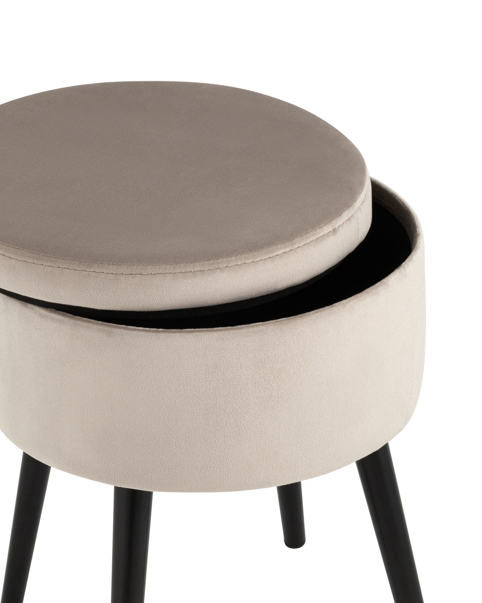 Пуф Клайс с ящиком велюр серо-бежевый Stool Group
