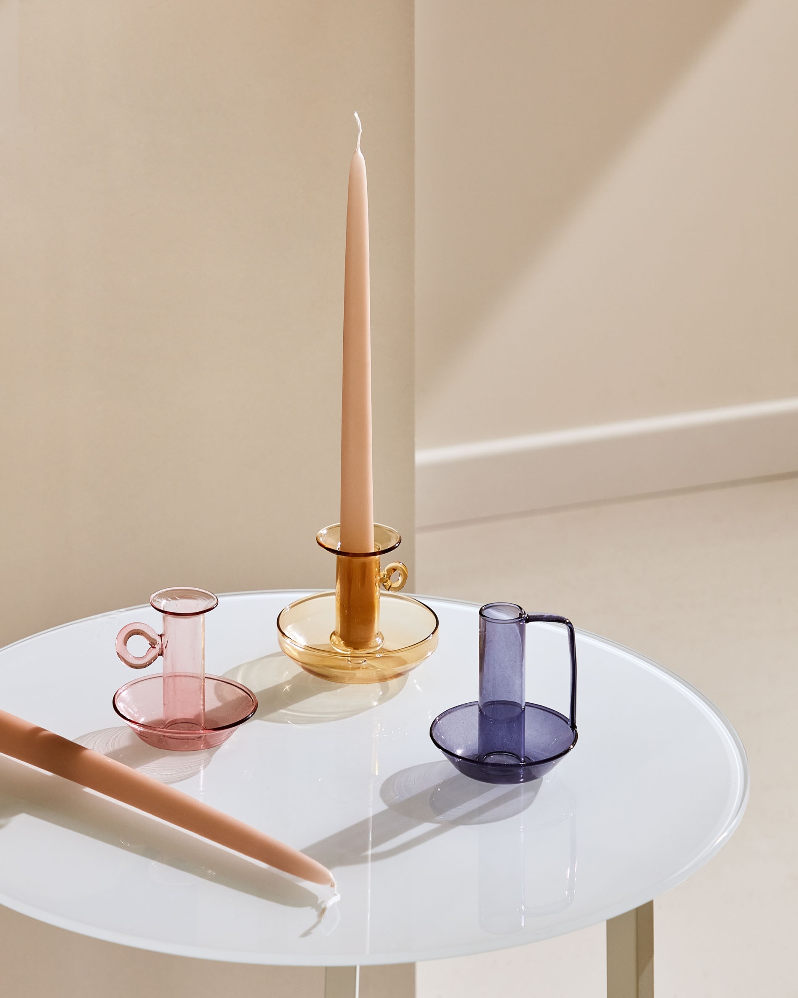 Yumalay Маленький подсвечник из розового стекла La Forma (ex Julia Grup)