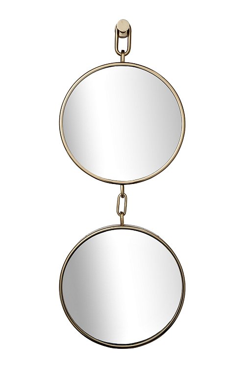 Зеркало двойное на подвесе в золотой металлической раме Garda Decor 79MAL-9231-86G