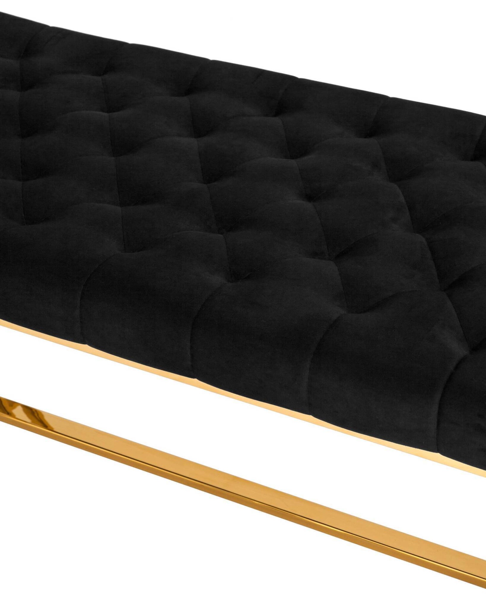 Банкетка-скамейка БРУКЛИН велюр черный сталь золото Stool Group