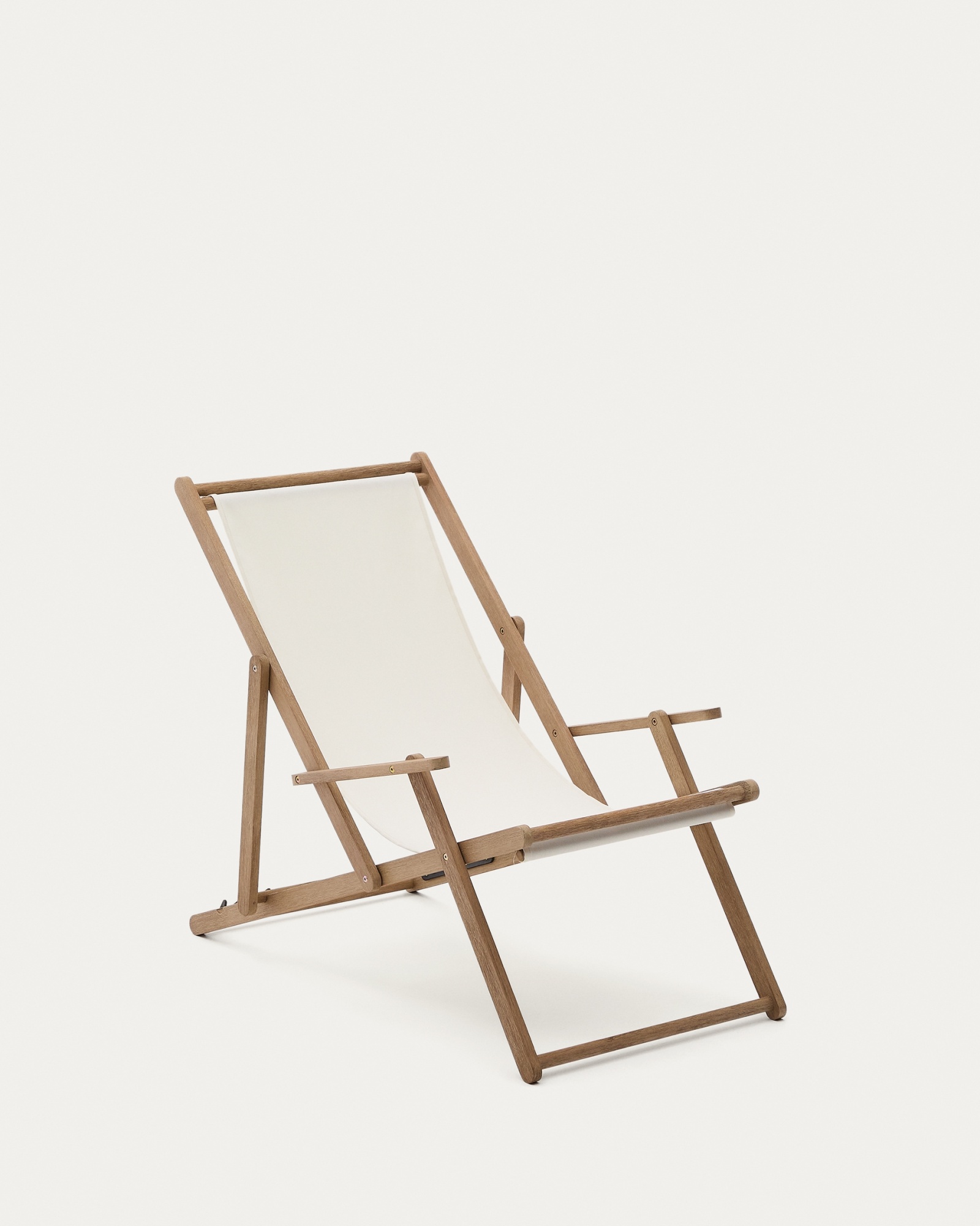 Cкладное кресло Vilara для улицы из акации и текстиля белого цвета La Forma (ex Julia Grup)