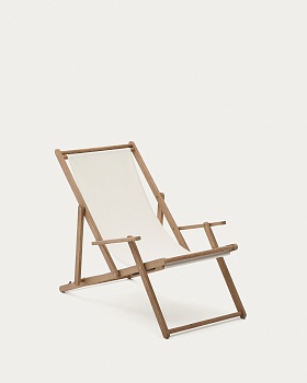 Cкладное кресло Vilara для улицы из акации и текстиля белого цвета La Forma (ex Julia Grup)