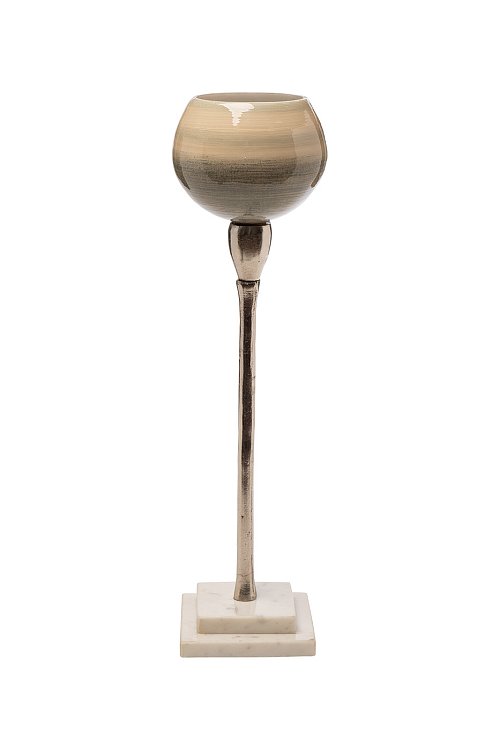 Подсвечник стеклянный на металлической ножке Garda Decor 71PN-31802