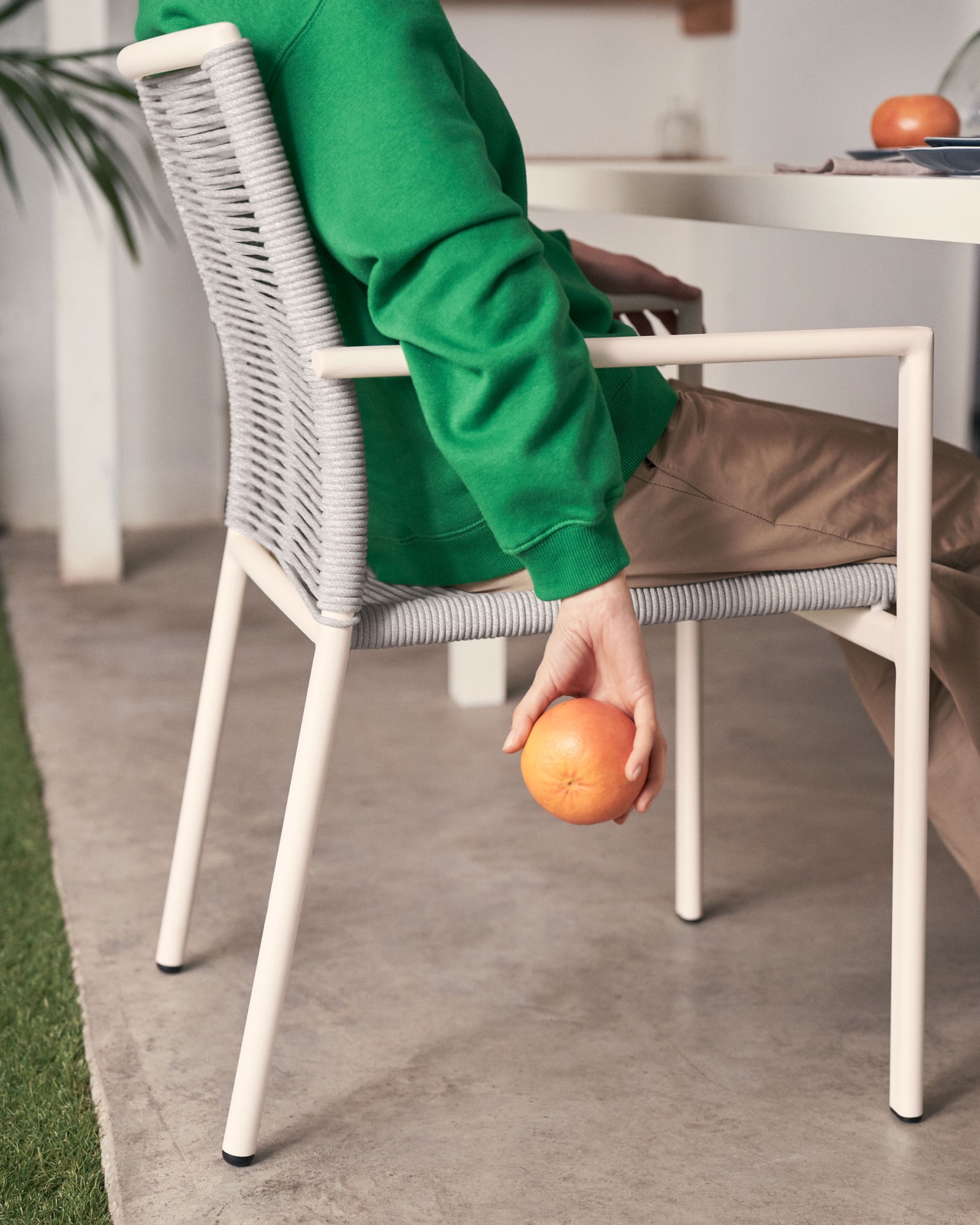 Culip Садовый стул из алюминия и шнура в белом цвете La Forma (ex Julia Grup)