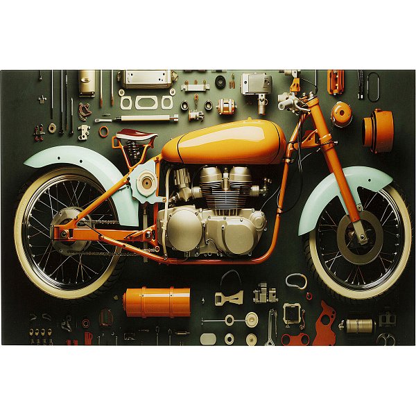 Картина стеклянная Garage Motorbike 60x80 см KARE 56269