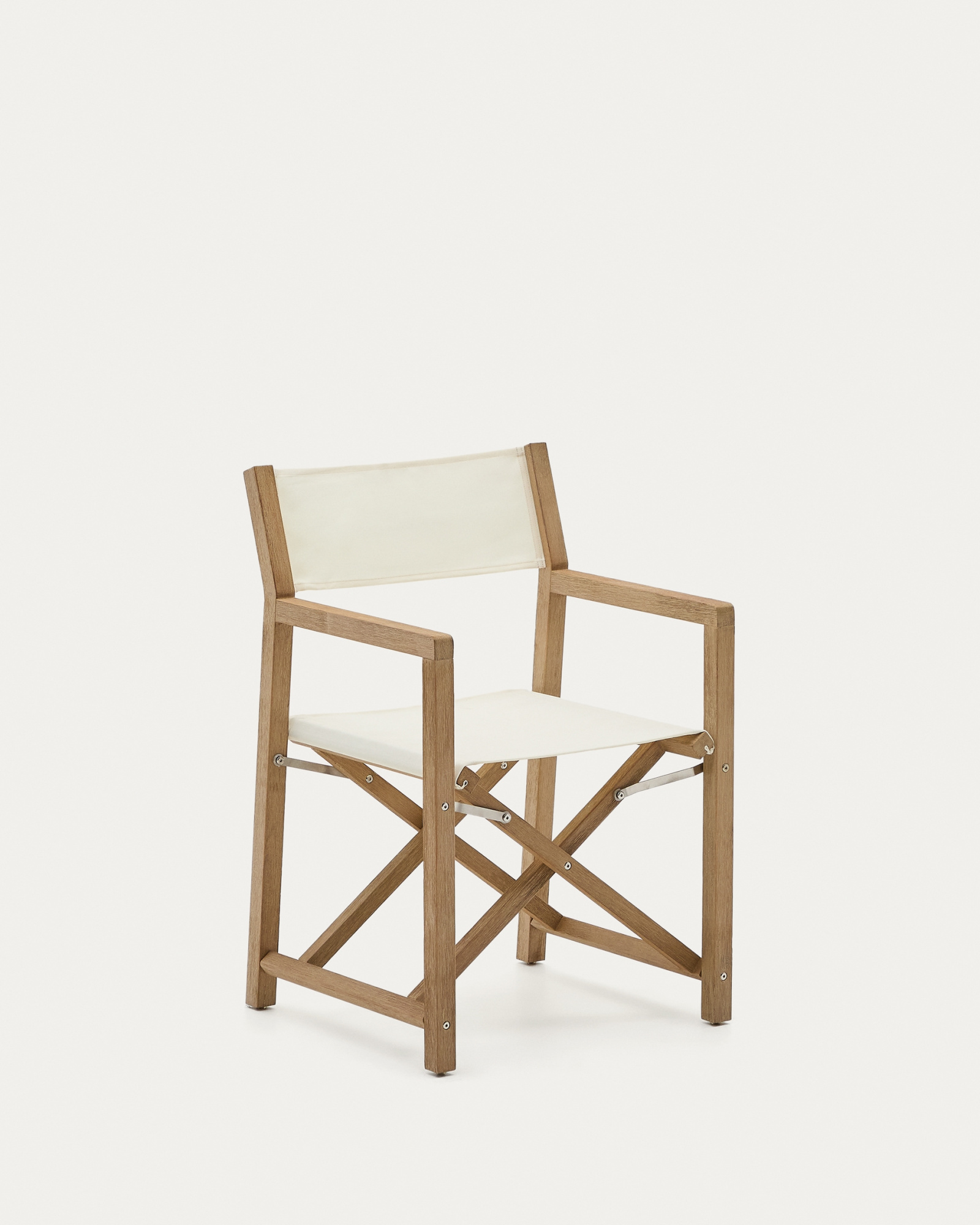 Складной стул Vilara для улицы из акации и текстиля белого цвета La Forma 262383