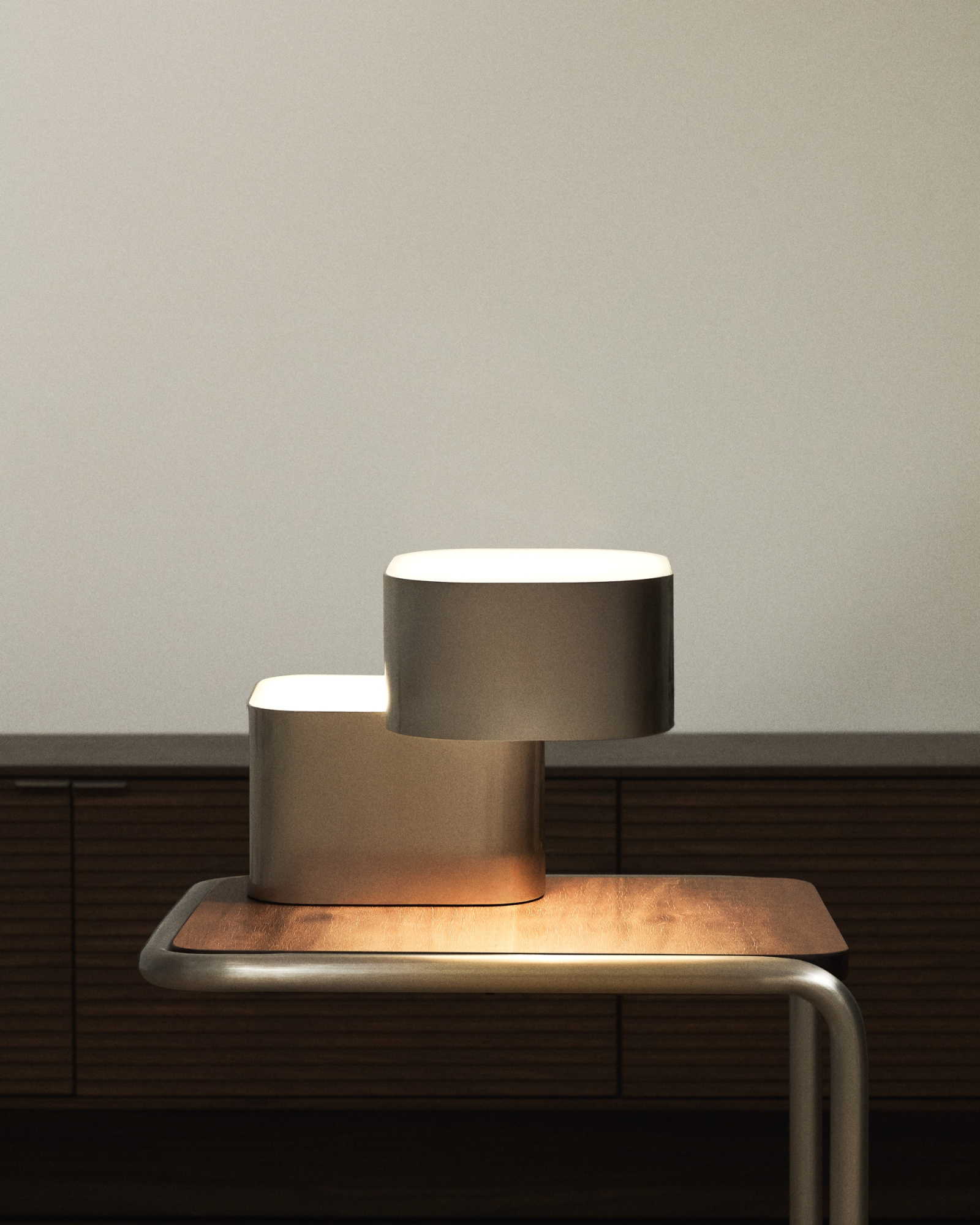 Настольная лампа Tanden из серого металла с матовой отделкой La Forma 451081