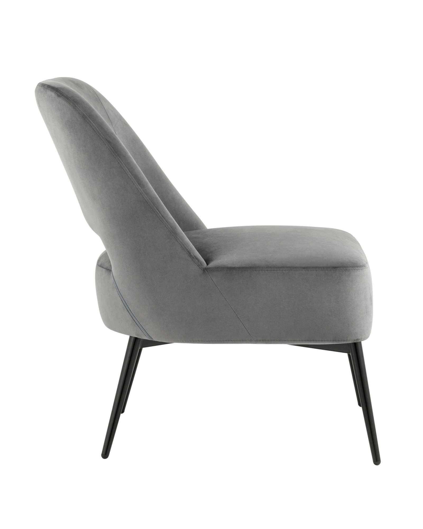 Кресло лаунж Бостон велюр тёмно-серый Stool Group