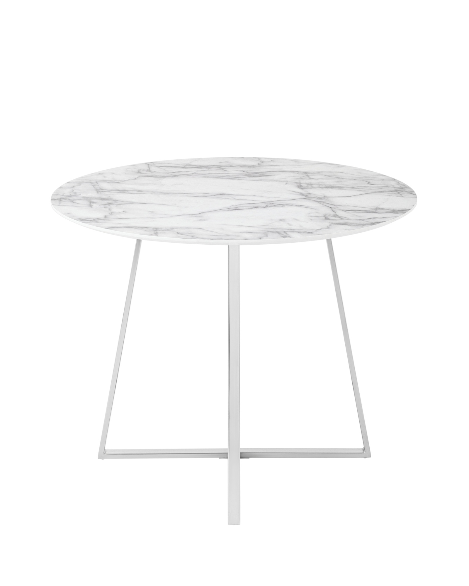 Стол обеденный Дакота 100*100 белый мрамор ножки хром Stool Group