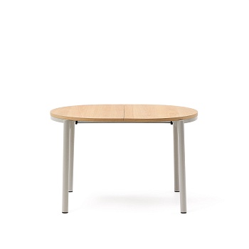 Montuiri круглый раздвижной стол из дубового шпона и белой стали La Forma (ex Julia Grup)