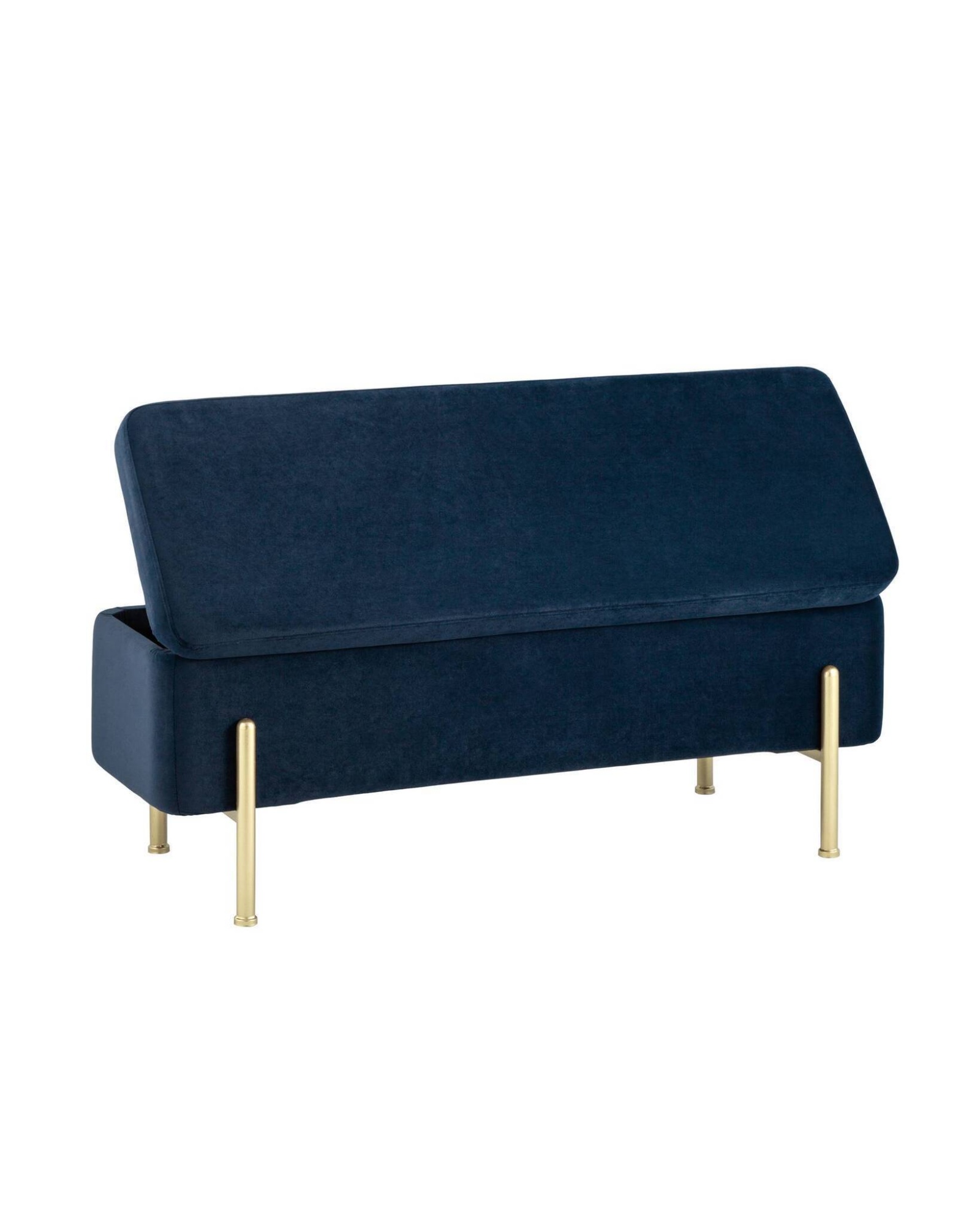 Банкетка Болейн с ящиком велюр синий Stool Group