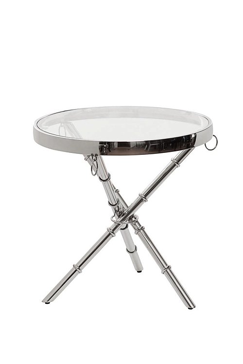 Столик журнальный металлический круглый серебряный Garda Decor 13RX6035-SILVER