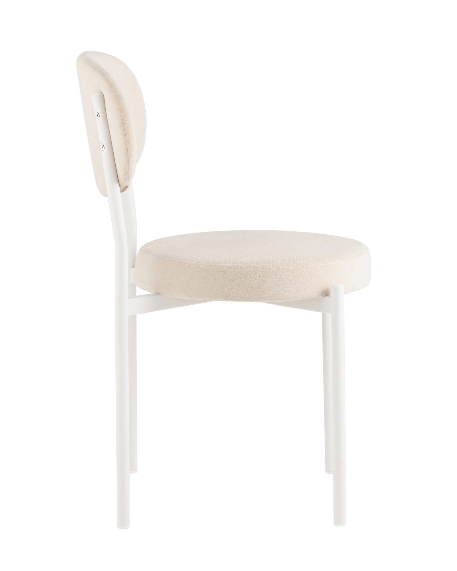 Стул Бриф SN велюр молочный каркас белый муар Stool Group