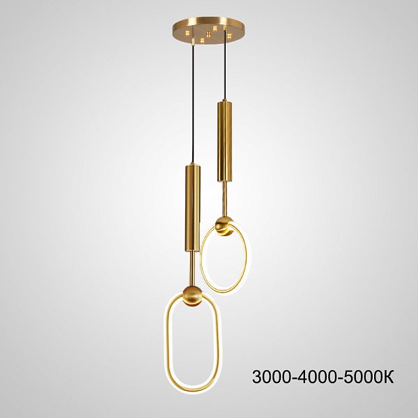 Подвесной светильник RING DUO B Brass Трехцветный свет by ImperiumLoft