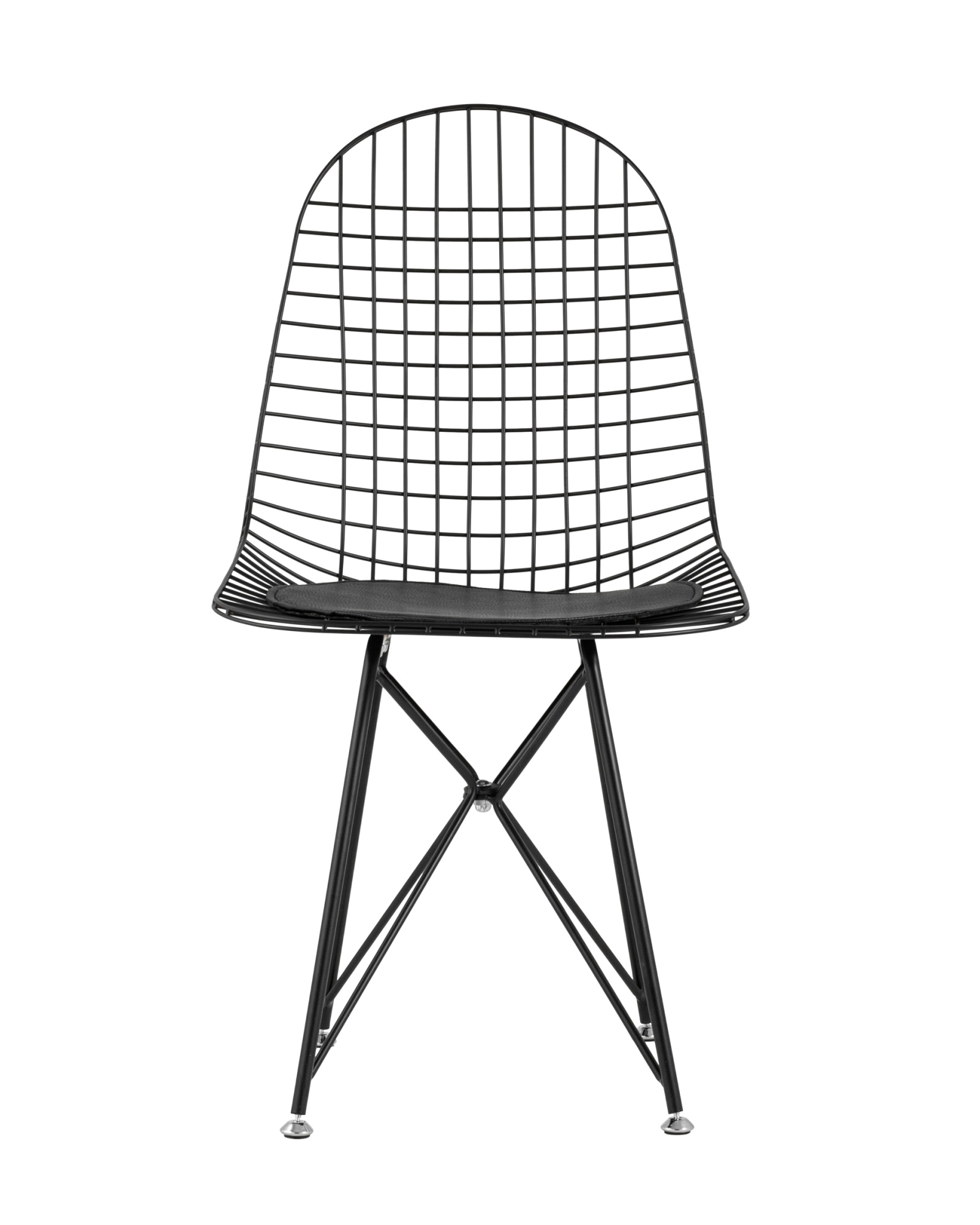 Стул обеденный Eiffel черный с черной подушкой 2 шт Stool Group