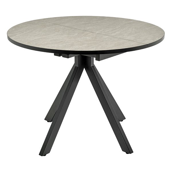 Стол Rudolf круглый раскладной 100-130x100x75см, Бетон слюда, чёрный Bradex Home RF 0302