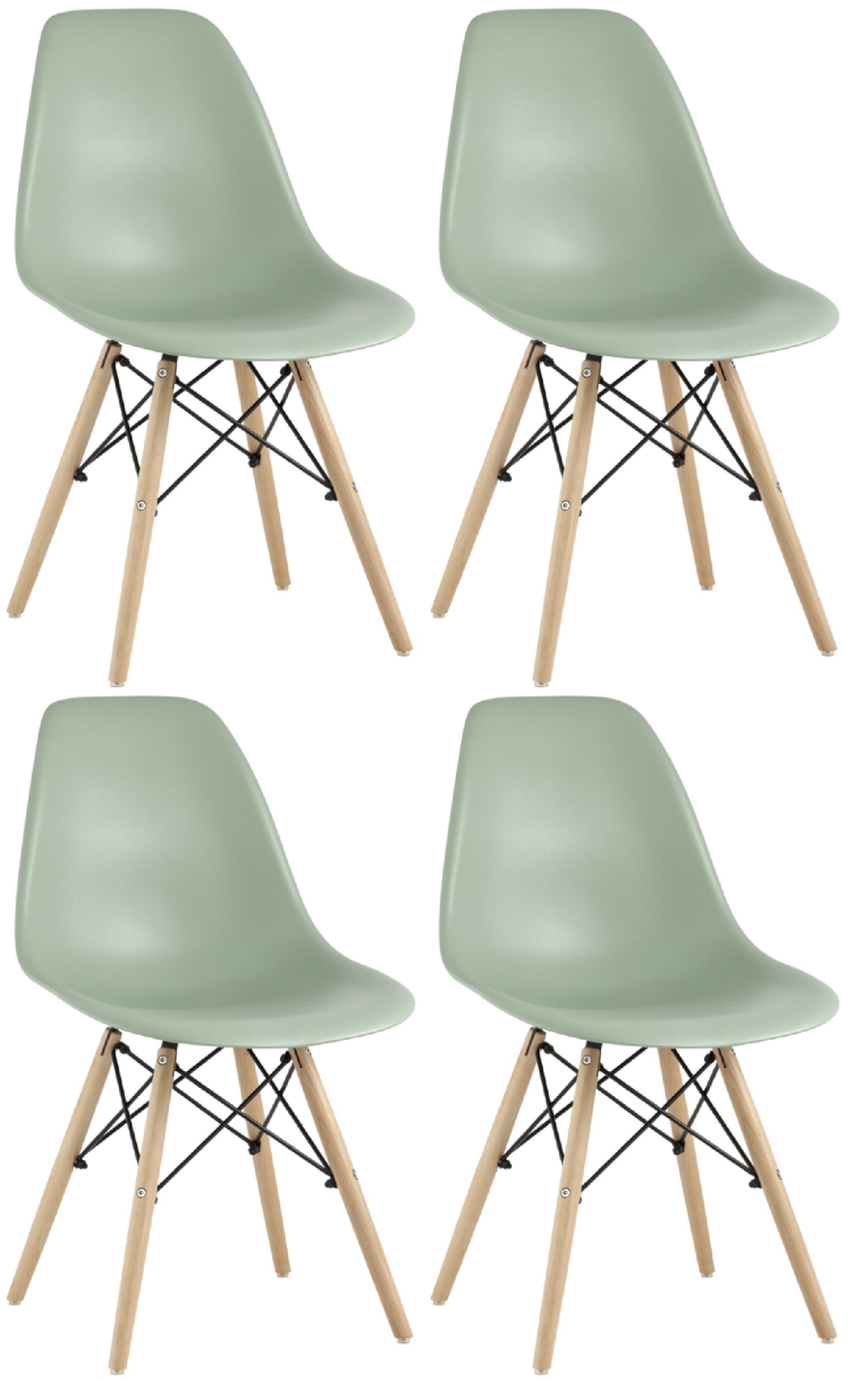 Стул DSW серо-зеленый x4 Stool Group