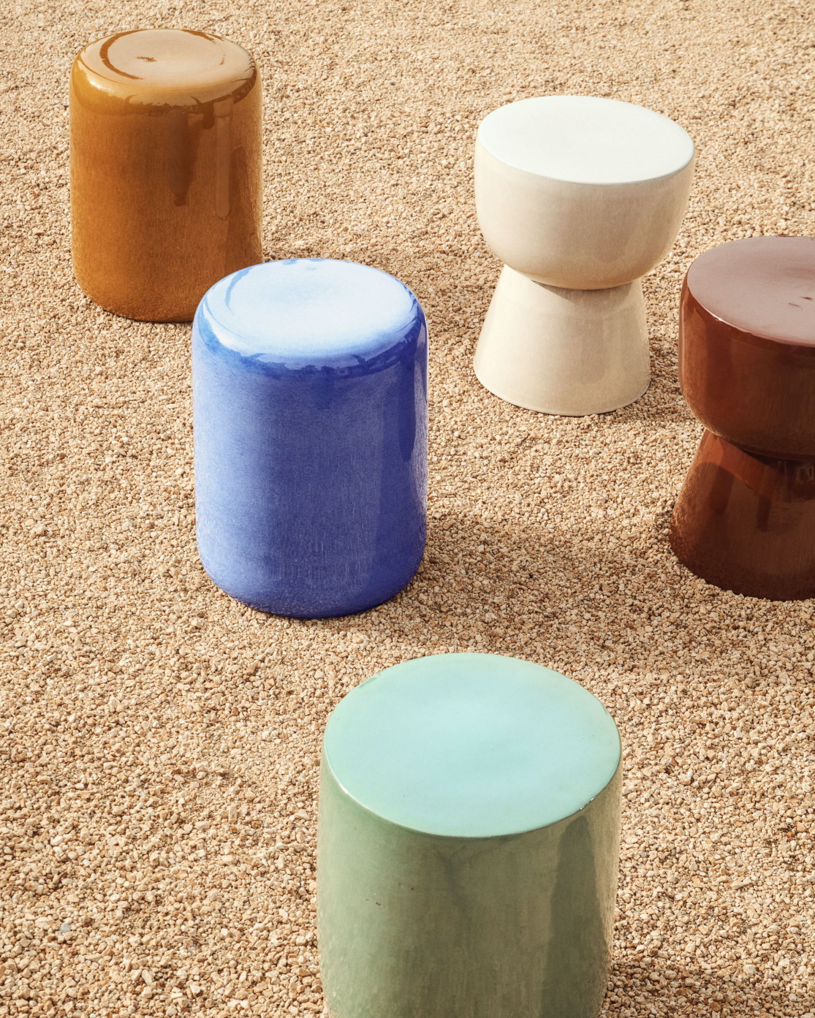 Уличный приставной столик Mesquida из керамики с бирюзовой глазурью 35 см La Forma 482307