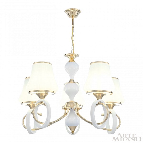 Люстра подвесная с плафонами 302387/5 Wh/Gd Arte Milano