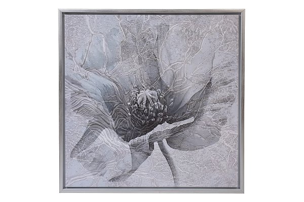 Холст "Голубой мак" в серебряном багете Garda Decor 89VOR-AQUARELLE39