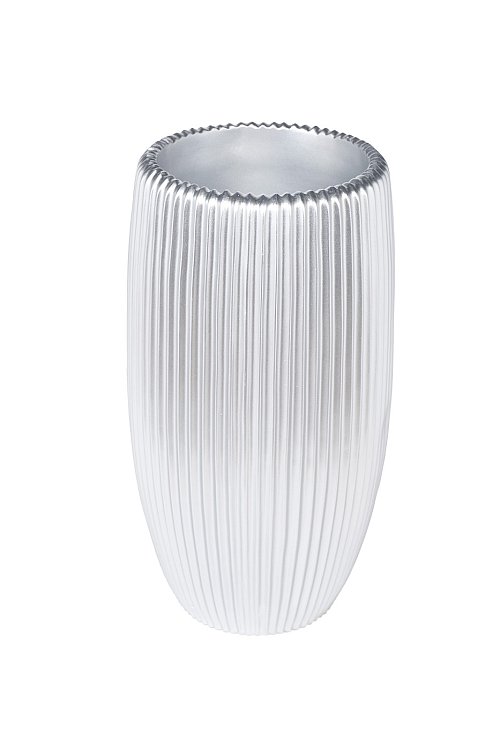 Кашпо серебристое с полосками Garda Decor ZS2062-19SL