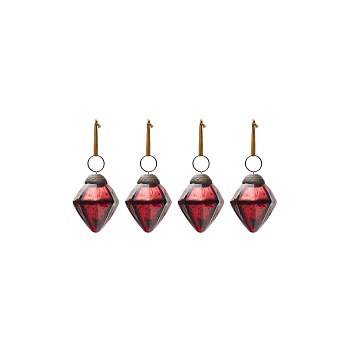 Набор из 4 подвесных украшений Argin из красного переработанного стекла, 6 см La Forma (ex Julia Grup)