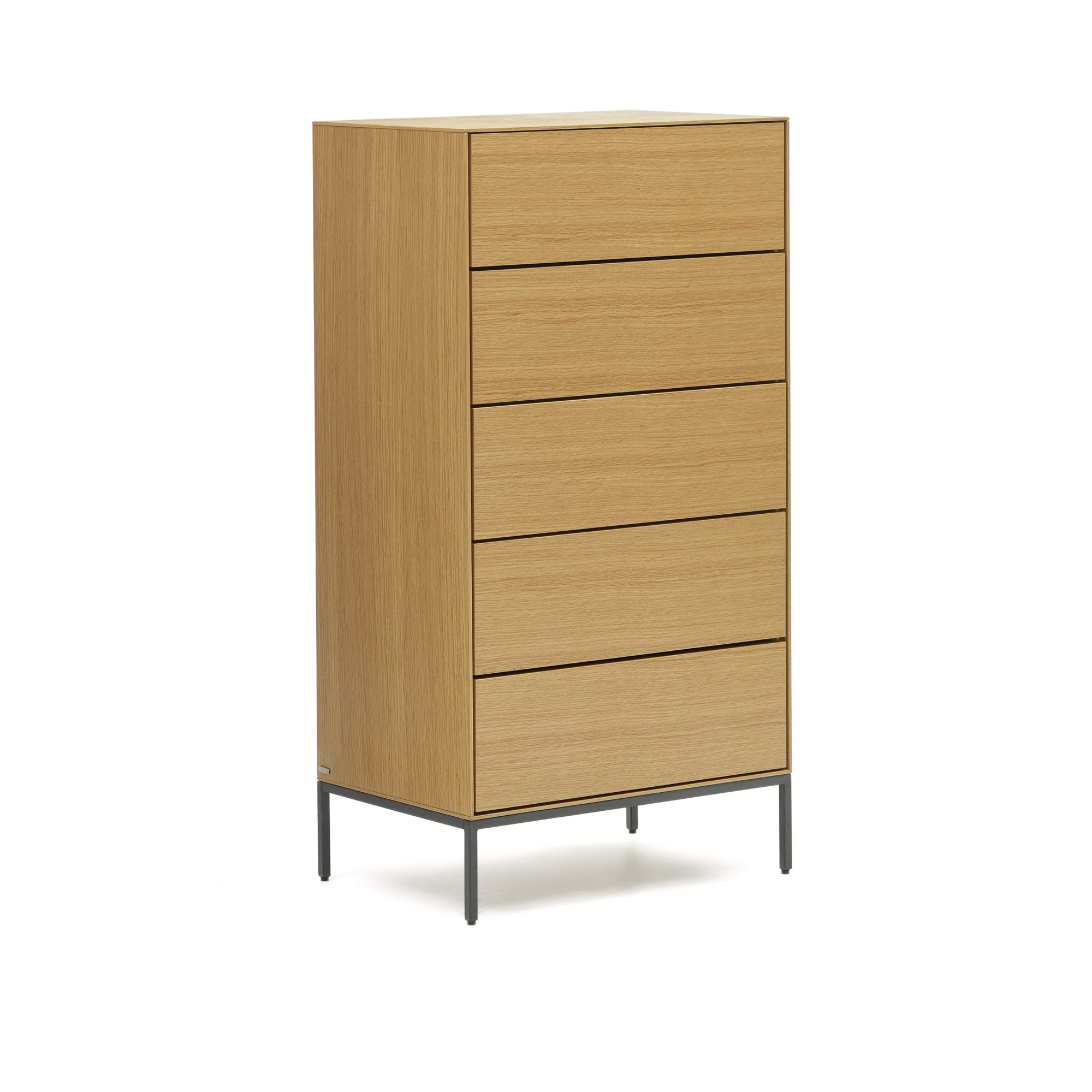 Vedrana Комод с 5 ящиками из дубового шпона со стальными ножками 60 x 114 см La Forma (ex Julia Grup)
