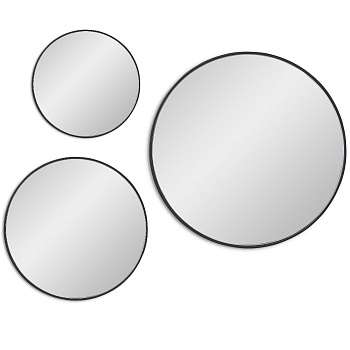 Saturn Black Сет из 3-х зеркал Ø55, Ø40, Ø30 см Art-Zerkalo SM016BL