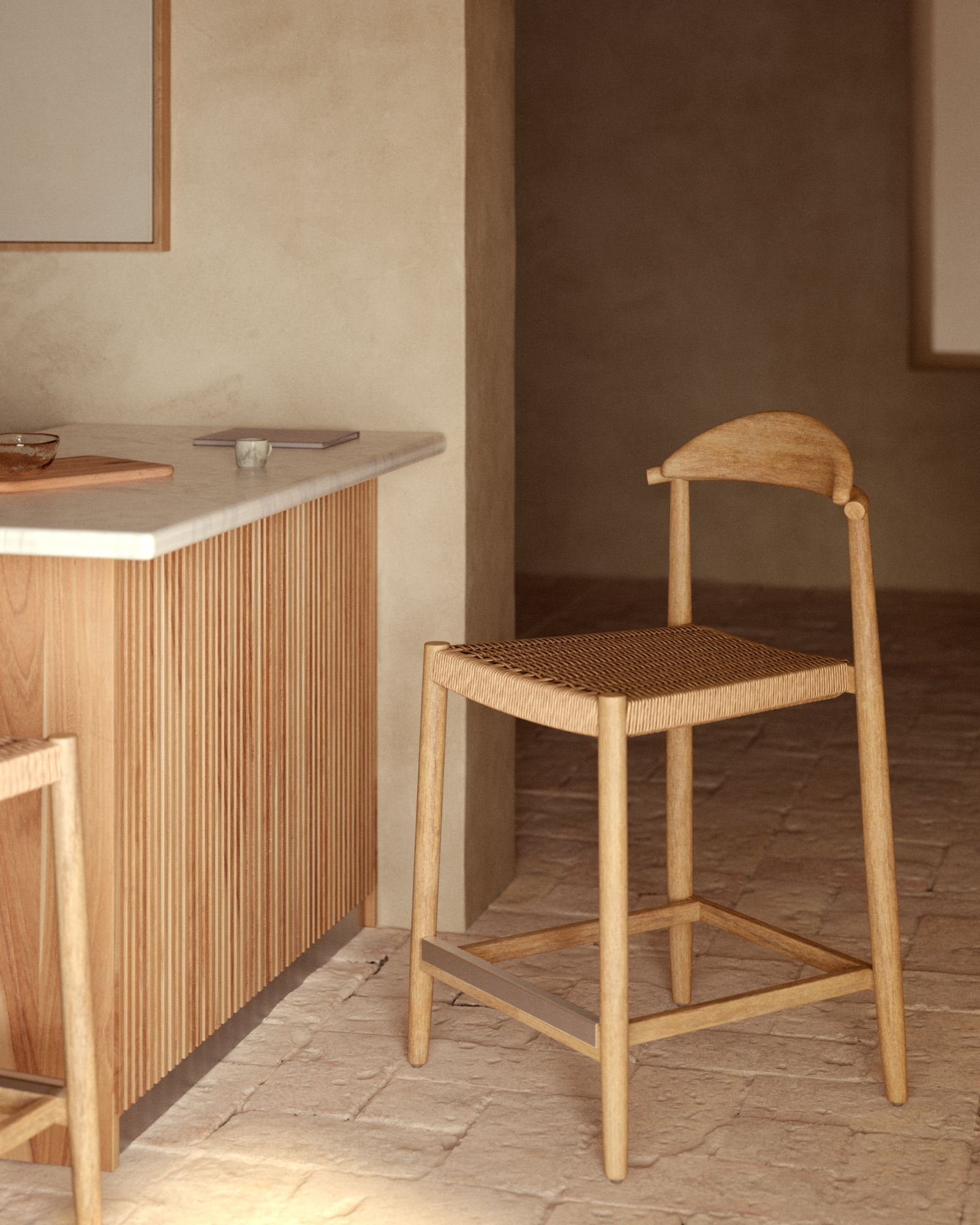 Полубарный стул Glynis эвкалипт La Forma 67693