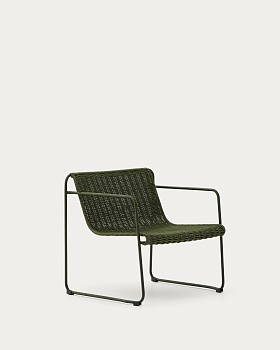 Кресло Maurina из оцинкованной стали зелёного цвета и зелёным шнуром La Forma (ex Julia Grup)