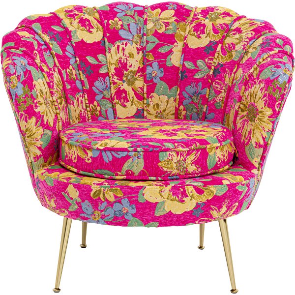 Кресло Water Lily Gold Flower Fever Pink KARE 71349